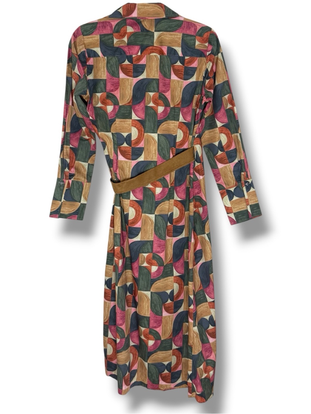 J. McLaughlin Mercer Midi Wrap Dress Size S Geometric Print Long Sleeve NWT - Picture 3 of 16
